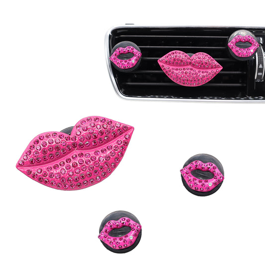 3pcs Bling Lip Car Accessories Sexy Mouth Car Air Freshener Vent Clips for Women Girl