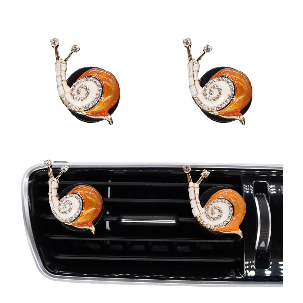 2pcs Bling Snail Car Air Freshener Vent Clips,Cute Car Accessories,Refillable Car Diffuser