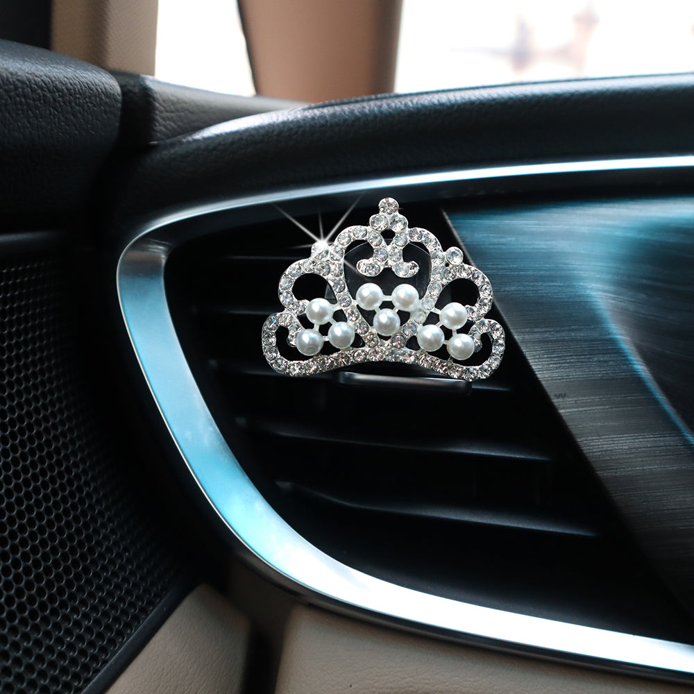 2pcs Elegant Crown Cute Car Air Fresheners Vent Clips Women Car Diffuser with Car Scents,Princess Car Decorations Interior Aesthetics