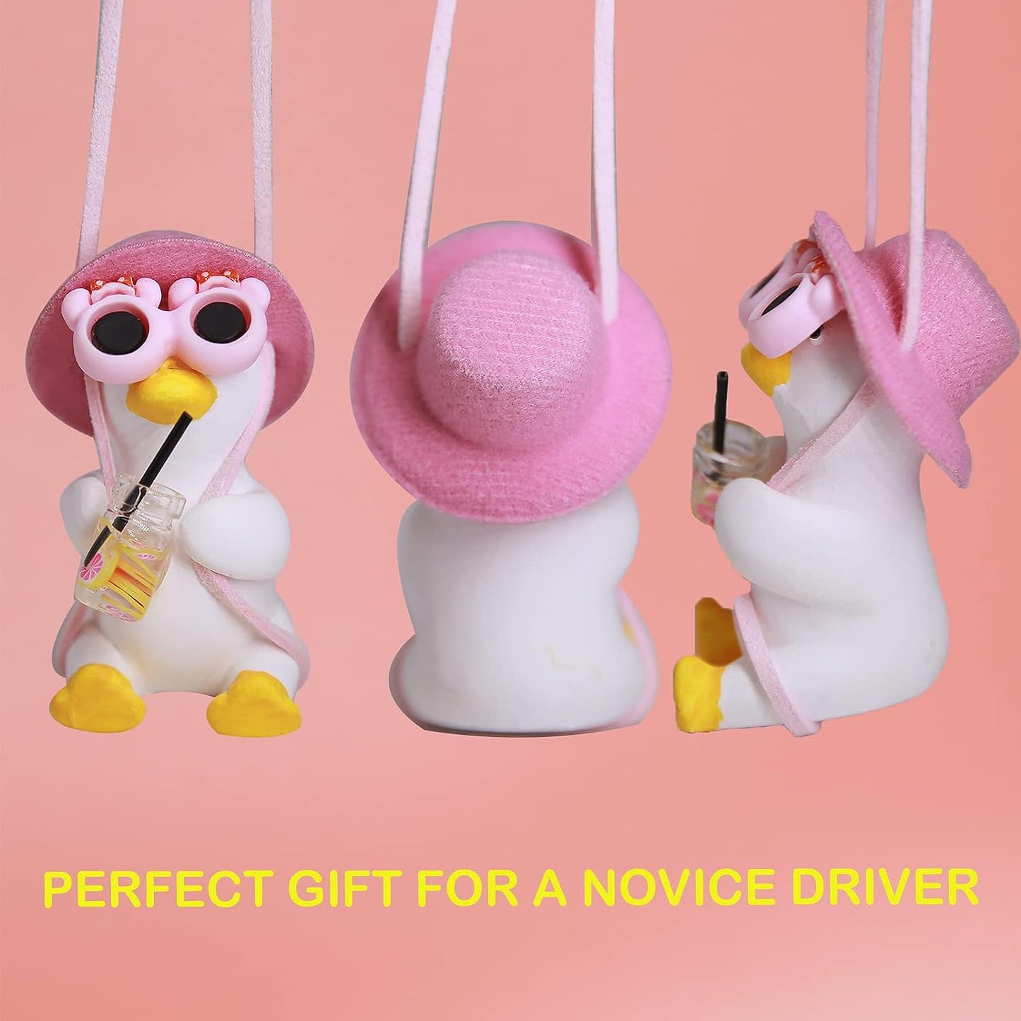 Cute Swinging Duck Car Hanging Ornament Car Pendant Car Rearview Hanging Accessories