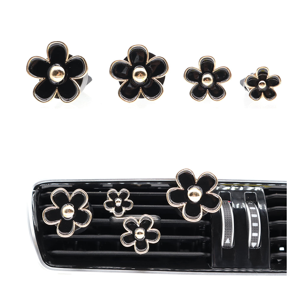 4pcs Cute Black Daisy Flower Car Accessories Car Air Freshener Car Scent,Women Car Decorations