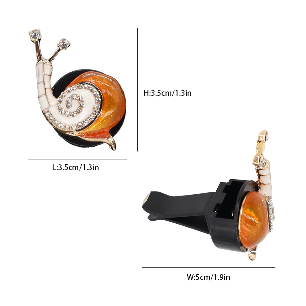 2pcs Bling Snail Car Air Freshener Vent Clips,Cute Car Accessories,Refillable Car Diffuser